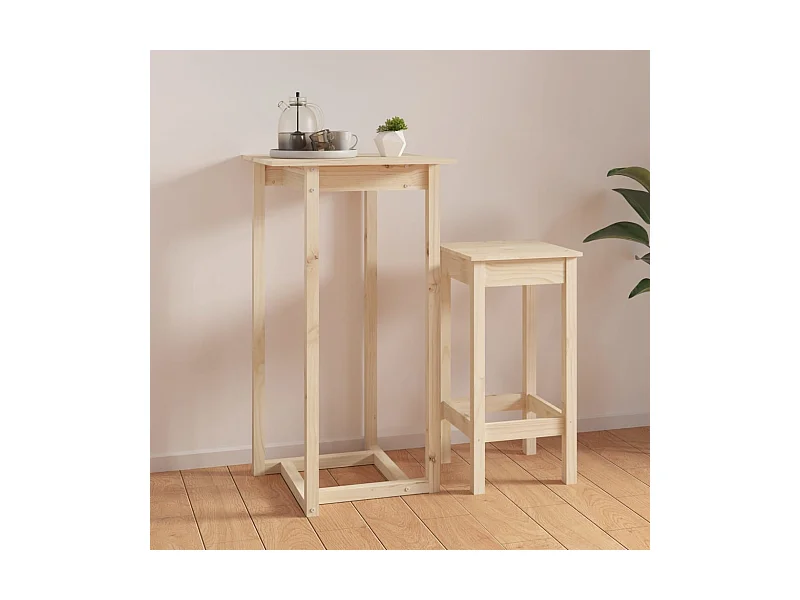 Bartisch 60x60x110 cm Massivholz Kiefer