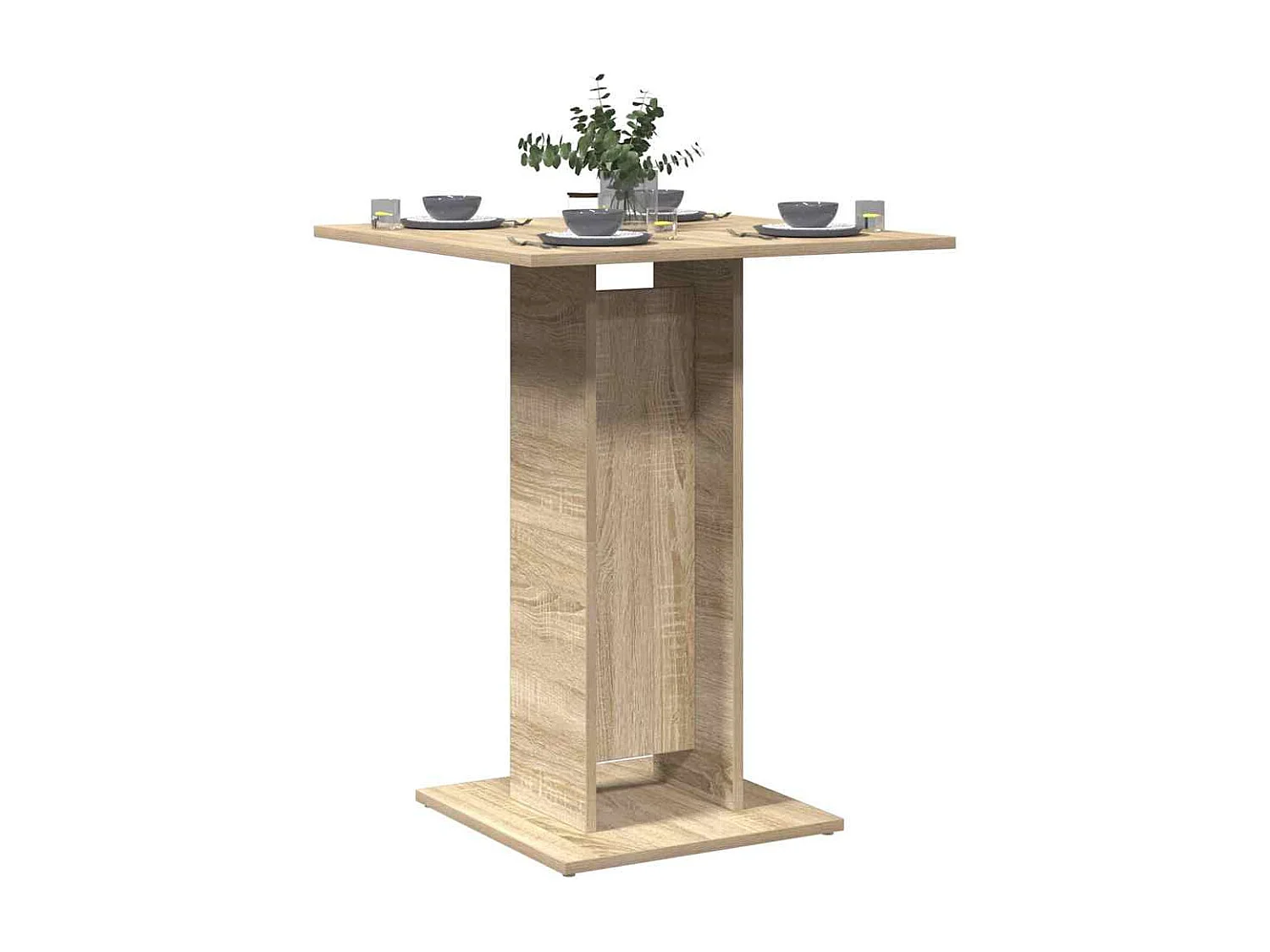 Tavolo da Bistrot Rovere Sonoma 60x60x75 cm Legno Multistrato