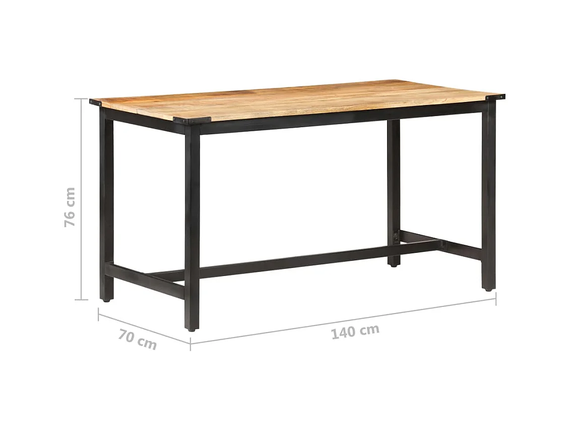 Table à manger 140x70x76 cm Bois de manguier brut massif