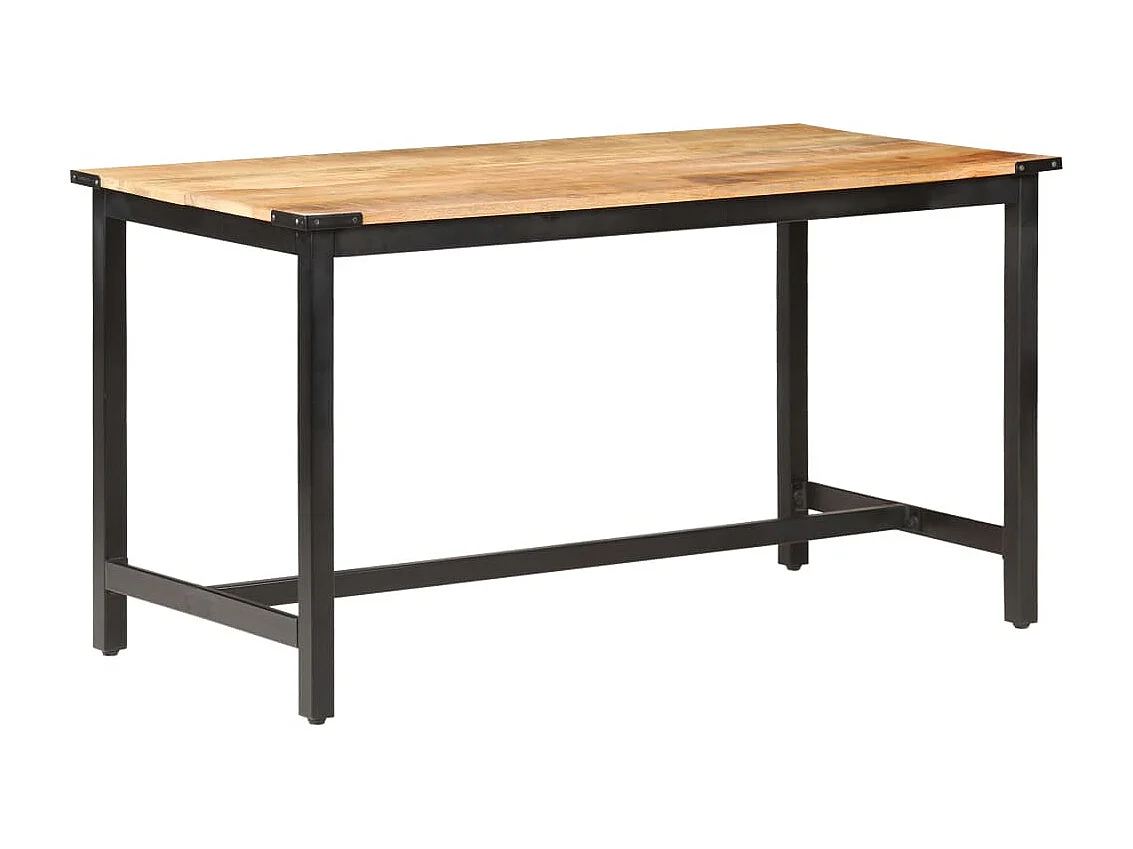 Mesa de jantar 140x70x76 cm madeira de mangueira maciça áspera