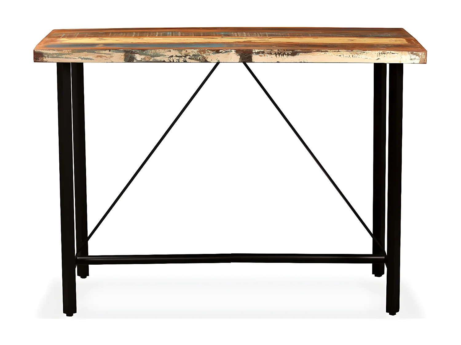 Mesa de bar de madera maciza reciclada 150x70x107 cm