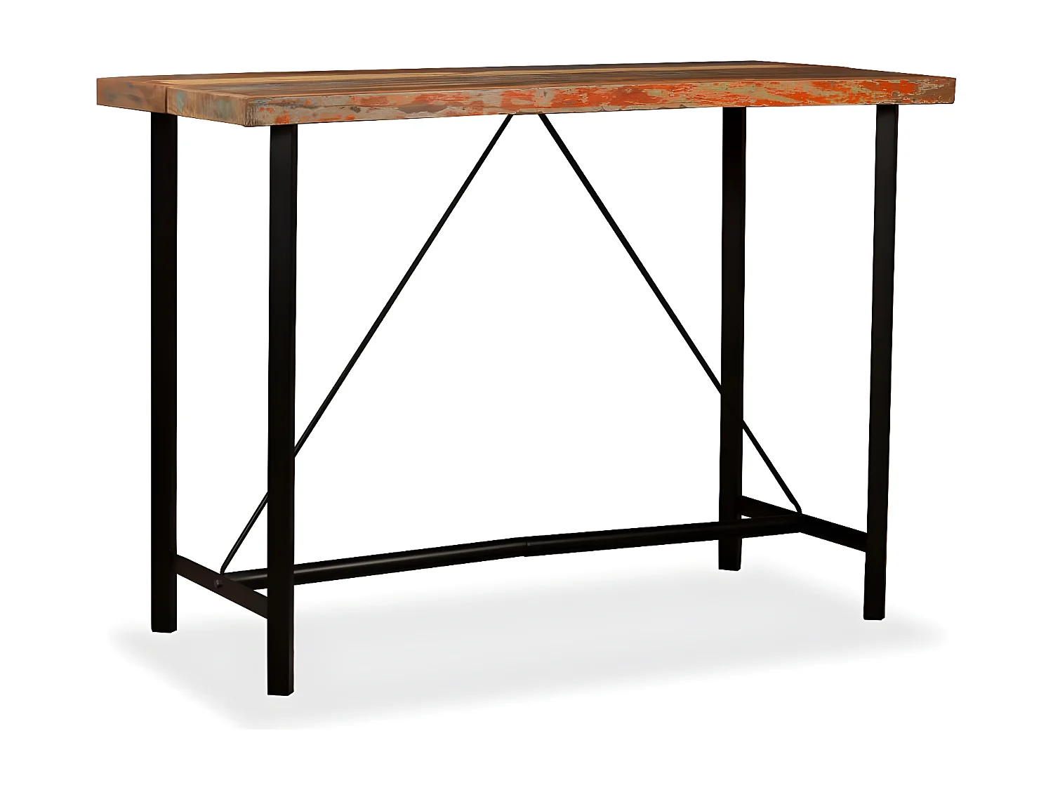 Mesa de bar de madera maciza reciclada 150x70x107 cm