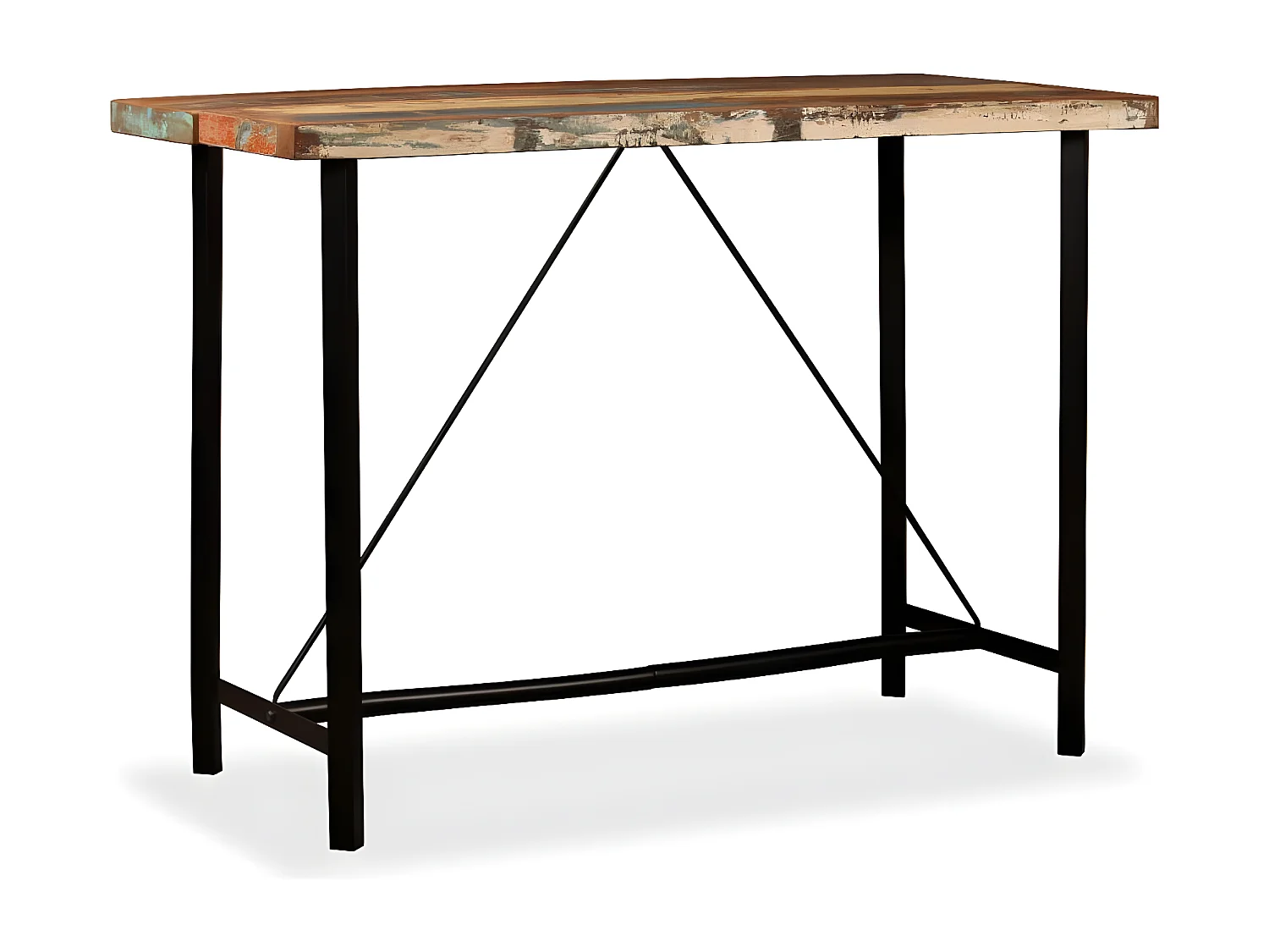 Mesa de bar de madera maciza reciclada 150x70x107 cm