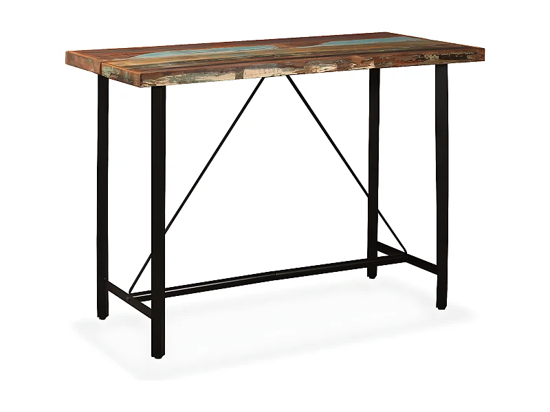 Tavolino da Bar in Legno Massello di Recupero 150x70x107 cm