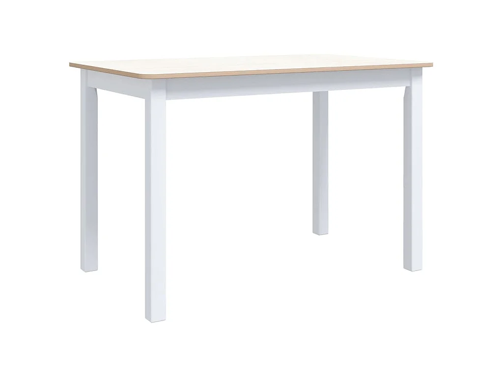 Table à manger Blanc et marron 114x71x75 cm Bois d'hévéa massif