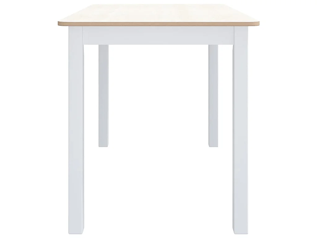 Table à manger Blanc et marron 114x71x75 cm Bois d'hévéa massif