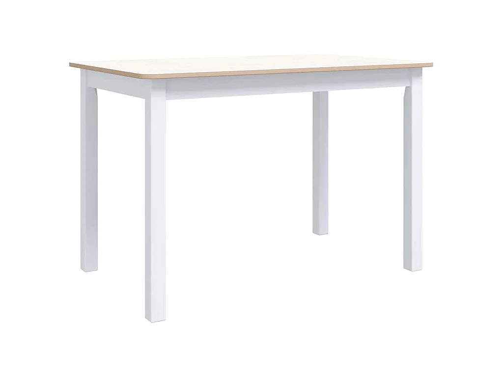Table à manger Blanc et marron 114x71x75 cm Bois d'hévéa massif