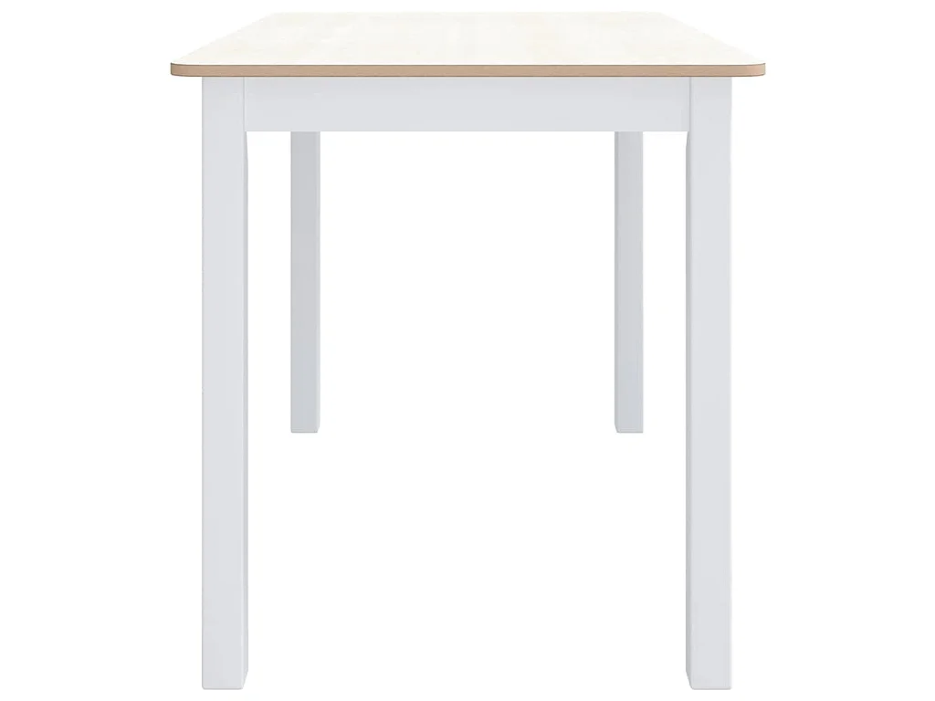 Table à manger Blanc et marron 114x71x75 cm Bois d'hévéa massif