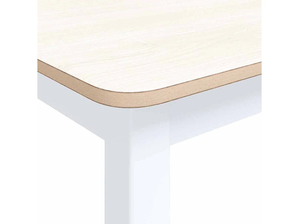 Table à manger Blanc et marron 114x71x75 cm Bois d'hévéa massif