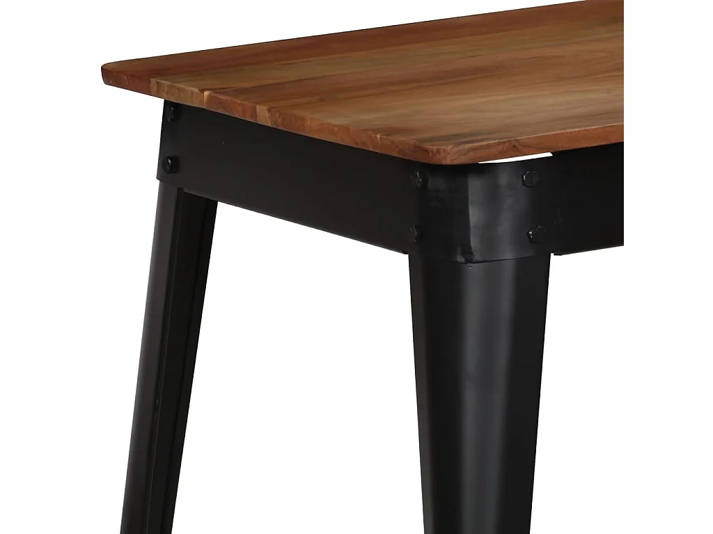 Mesa de jantar madeira de acácia maciça e aço 120x60x76 cm