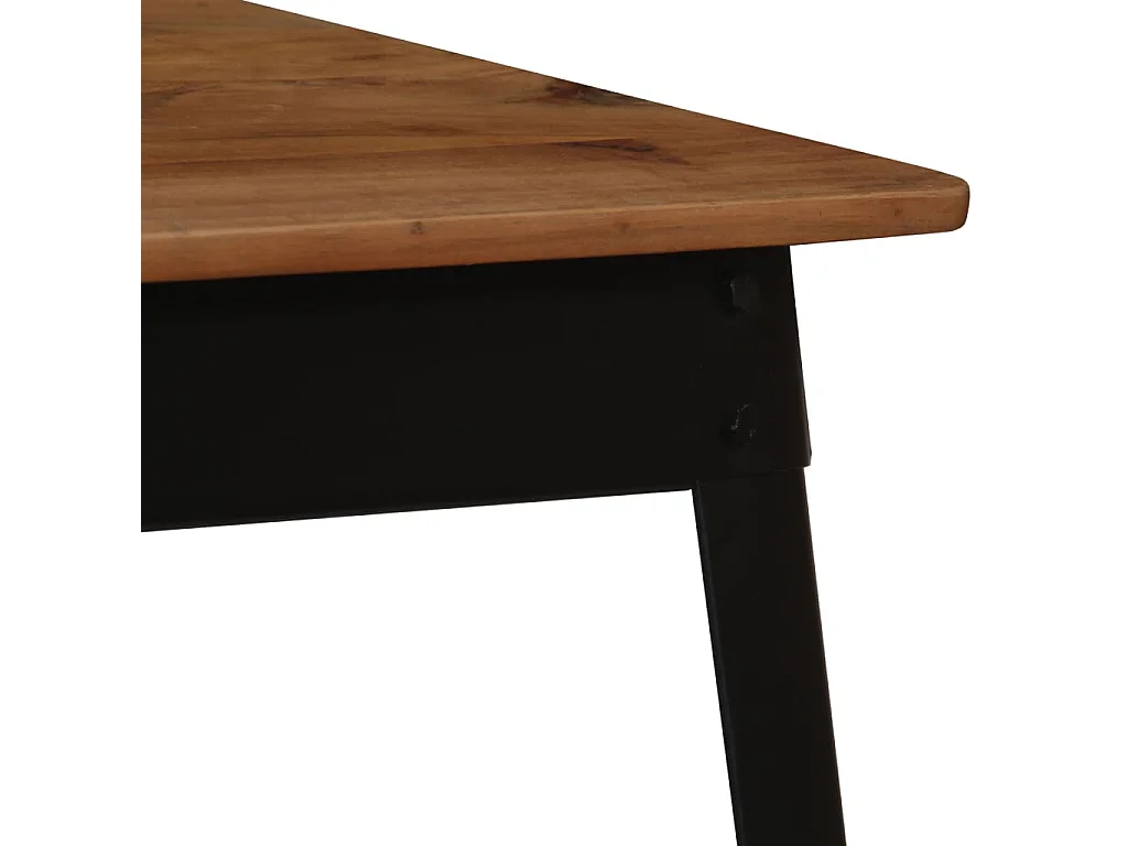Mesa de jantar madeira de acácia maciça e aço 120x60x76 cm
