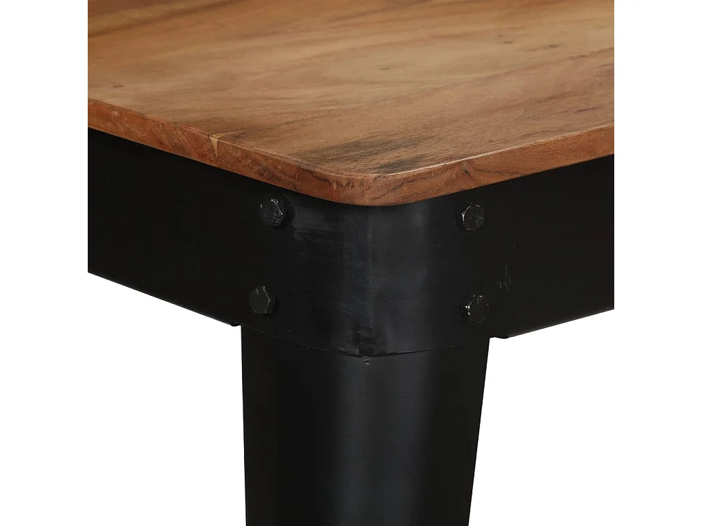 Mesa de jantar madeira de acácia maciça e aço 120x60x76 cm
