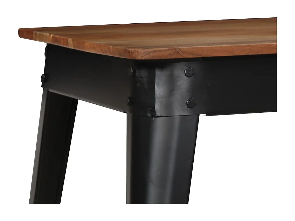 Mesa de jantar madeira de acácia maciça e aço 120x60x76 cm