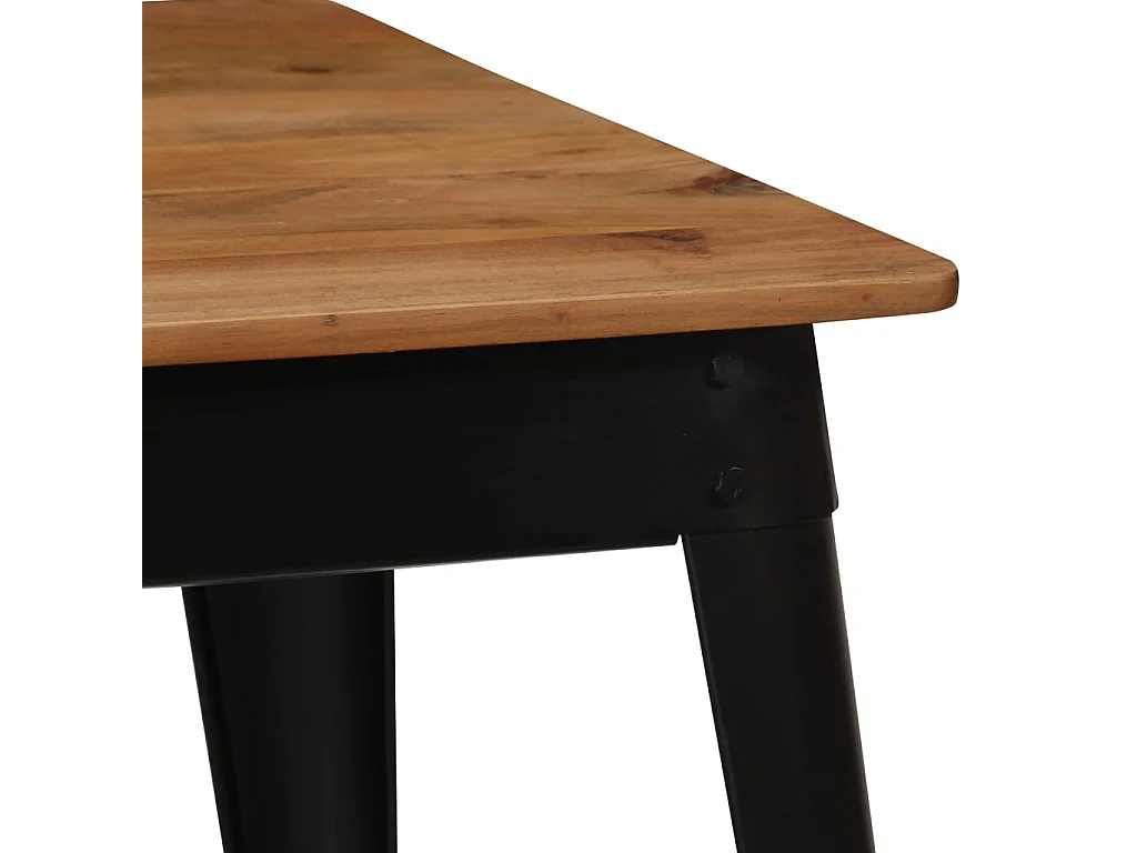 Mesa de jantar madeira de acácia maciça e aço 120x60x76 cm