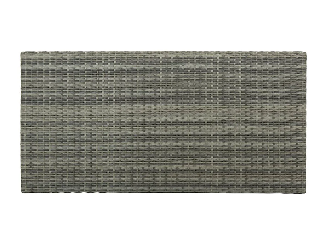 Tavolo da Bar con Ripiani Grigio 120x60x110 cm in Polyrattan