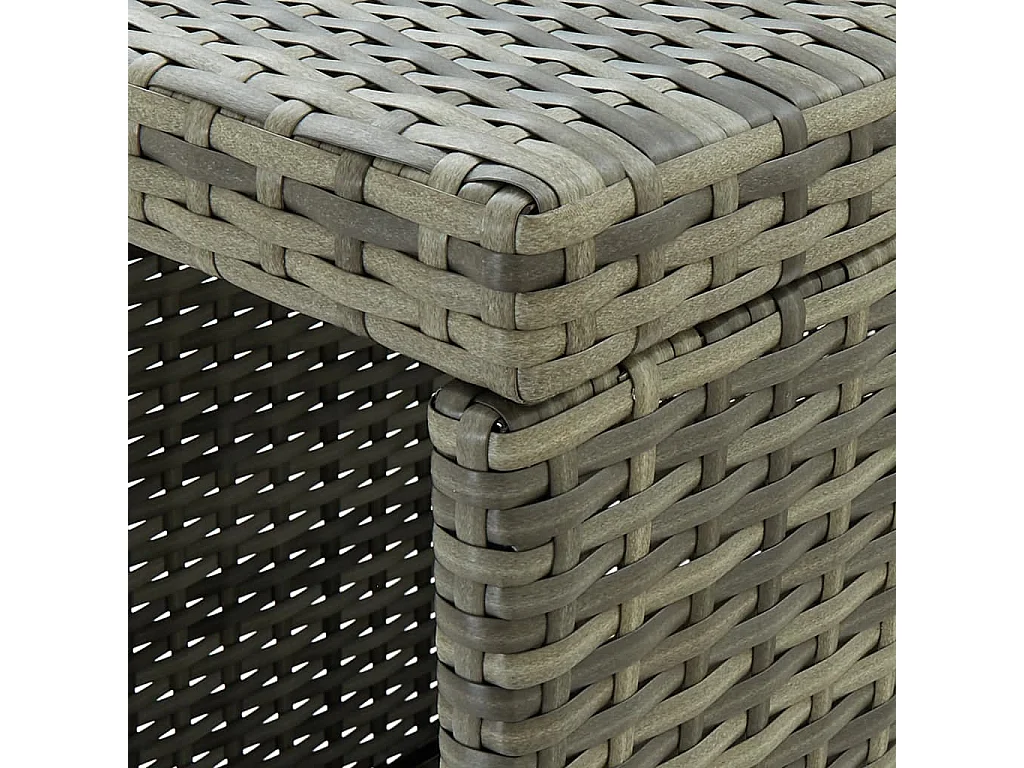 Tavolo da Bar con Ripiani Grigio 120x60x110 cm in Polyrattan