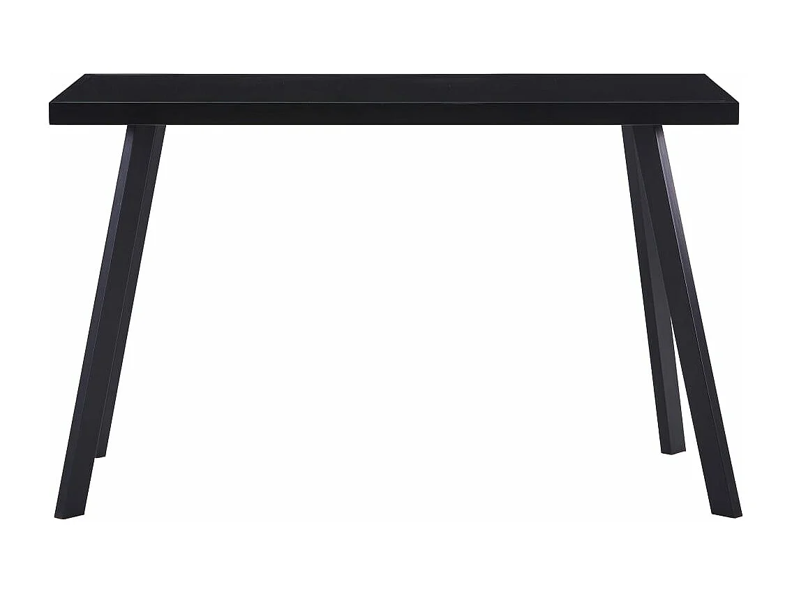 Mesa de comedor de vidrio templado negro 120x60x75 cm