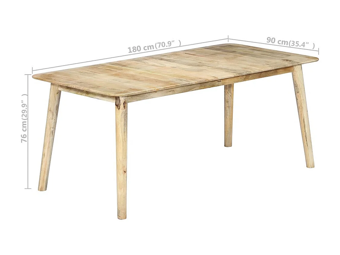 Mesa de jantar madeira de mangueira maciça 180x90x76 cm