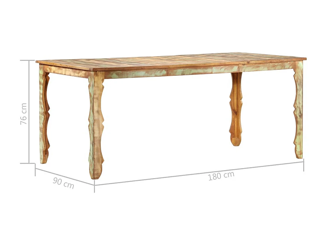 Table de salle à manger 180x90x76cm Bois de récupération solide