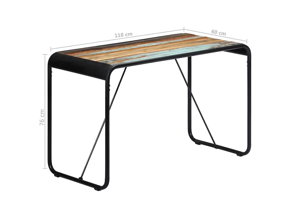 Table de salle à manger 118x60x76cm Bois de récupération massif