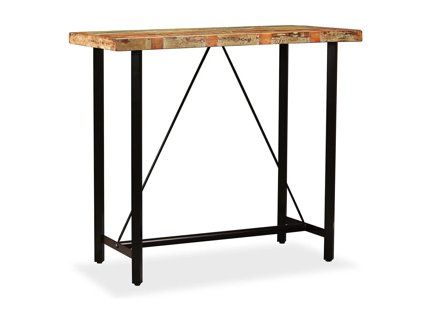 Table de bar Bois massif de récupération 120x60x107 cm