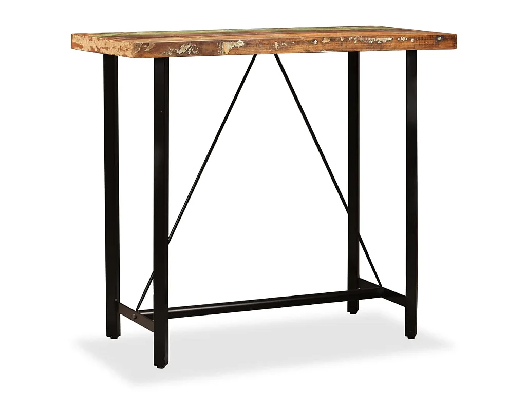 Tavolino da Bar in Legno Massello di Recupero 120x60x107 cm