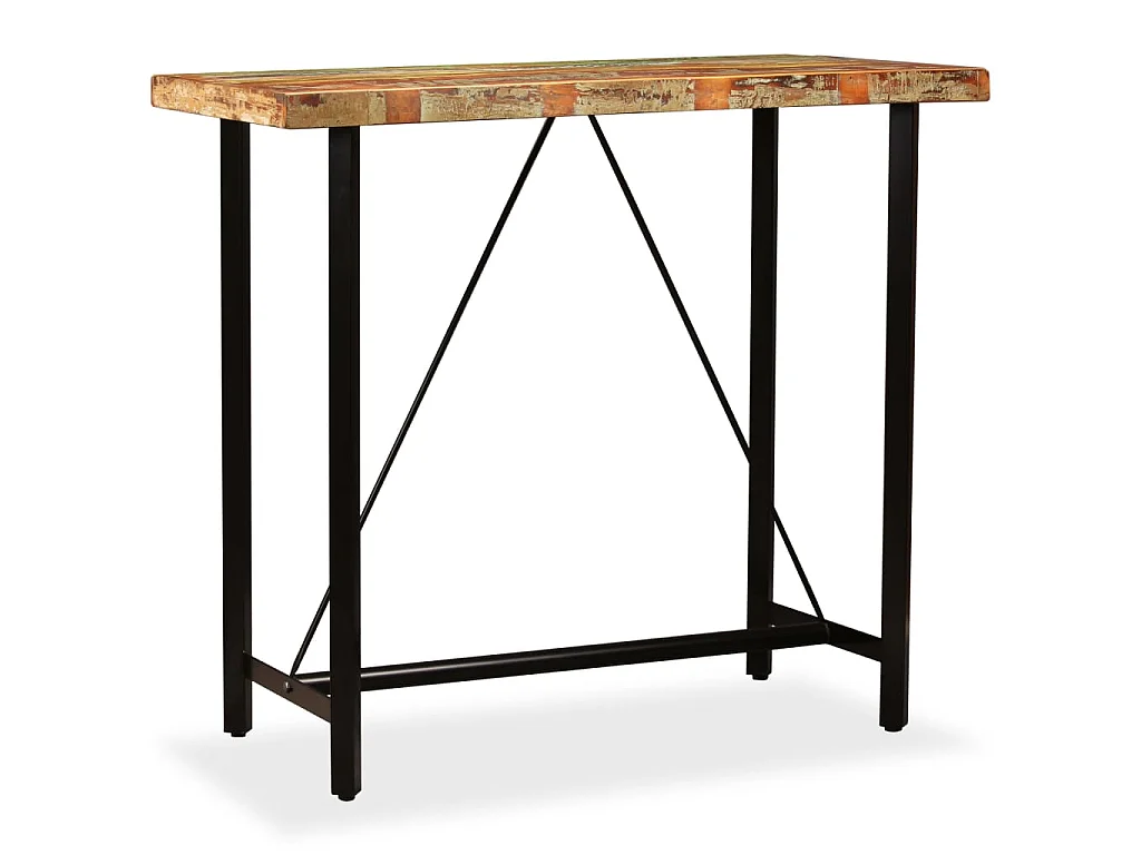 Tavolino da Bar in Legno Massello di Recupero 120x60x107 cm