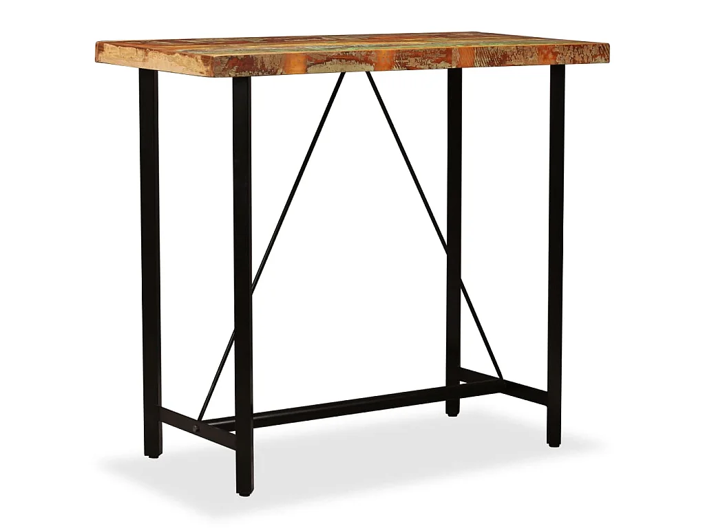 Tavolino da Bar in Legno Massello di Recupero 120x60x107 cm