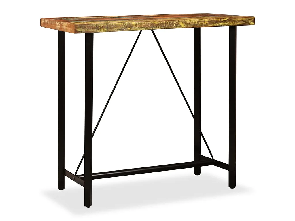 Tavolino da Bar in Legno Massello di Recupero 120x60x107 cm