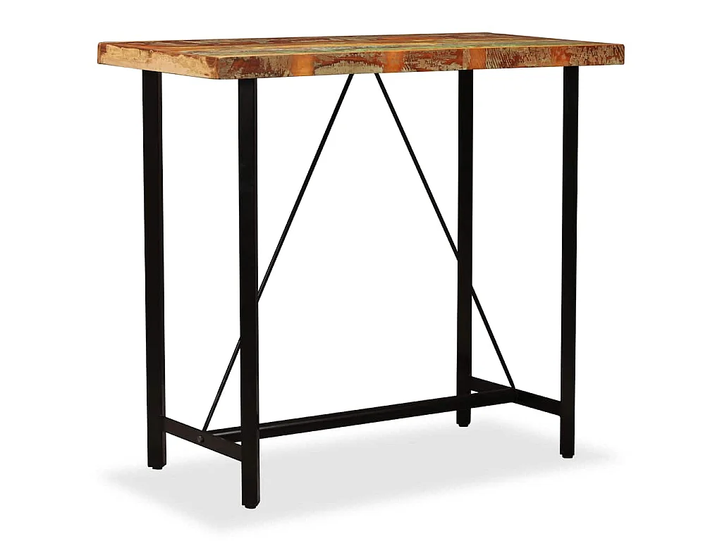 Table de bar Bois massif de récupération 120x60x107 cm