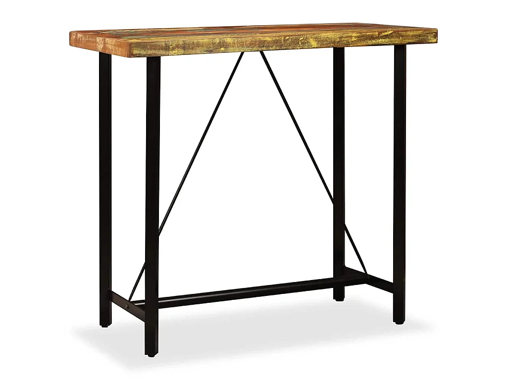 Table de bar Bois massif de récupération 120x60x107 cm