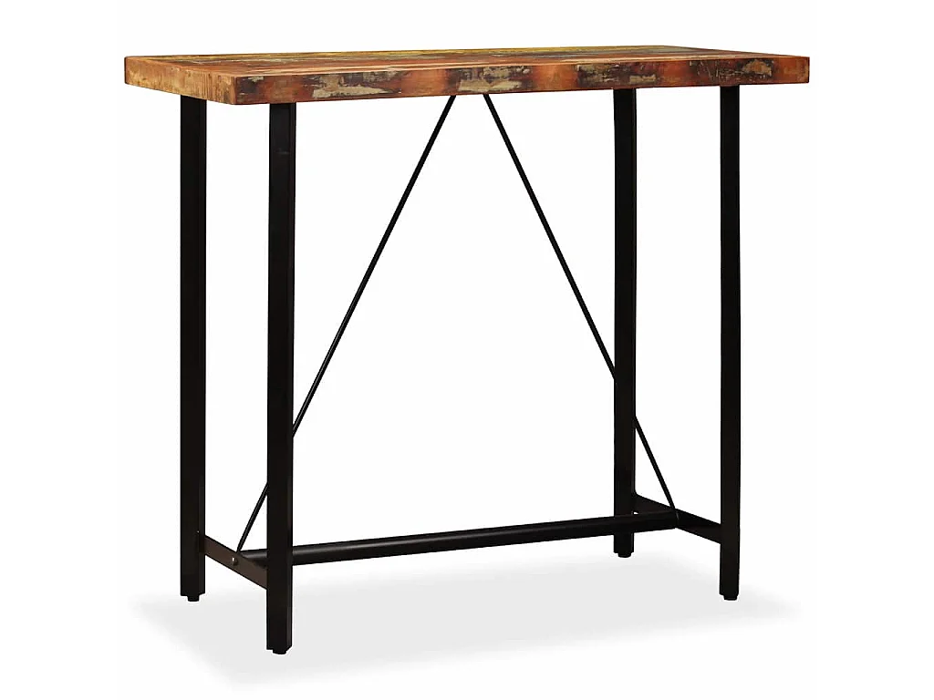 Table de bar Bois massif de récupération 120x60x107 cm