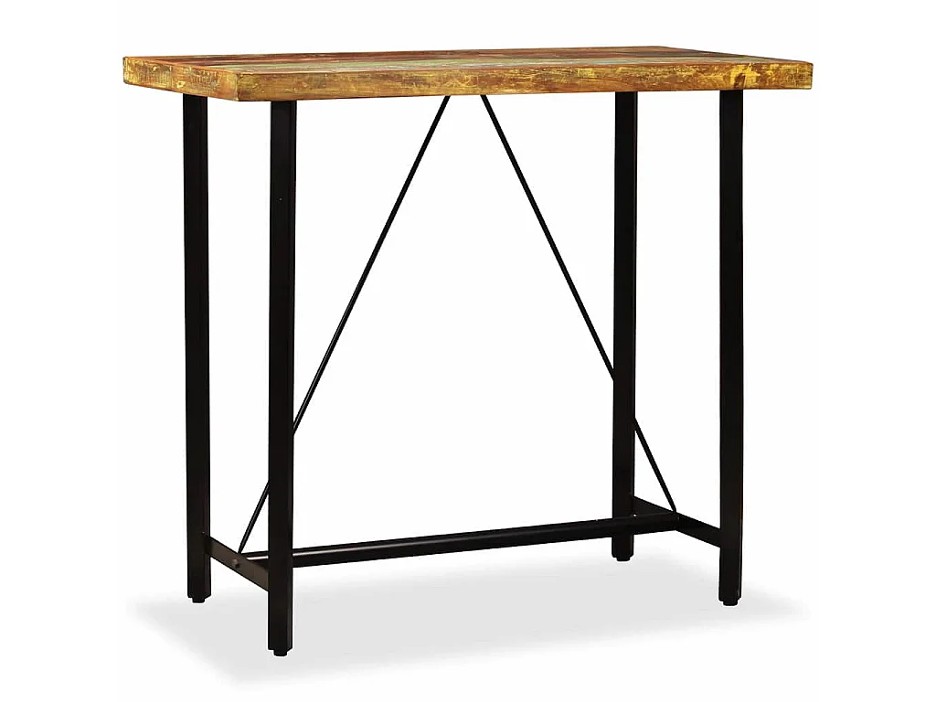 Table de bar Bois massif de récupération 120x60x107 cm