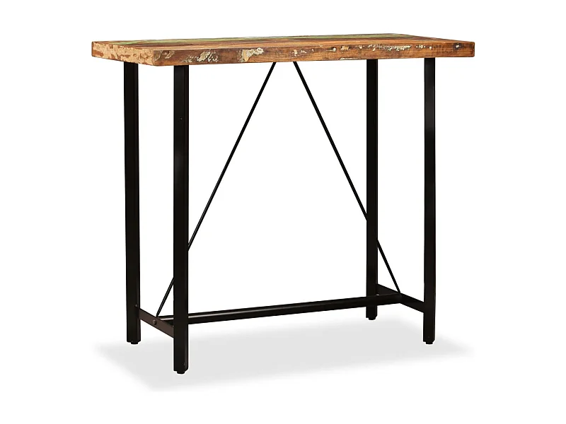 Table de bar Bois massif de récupération 120x60x107 cm