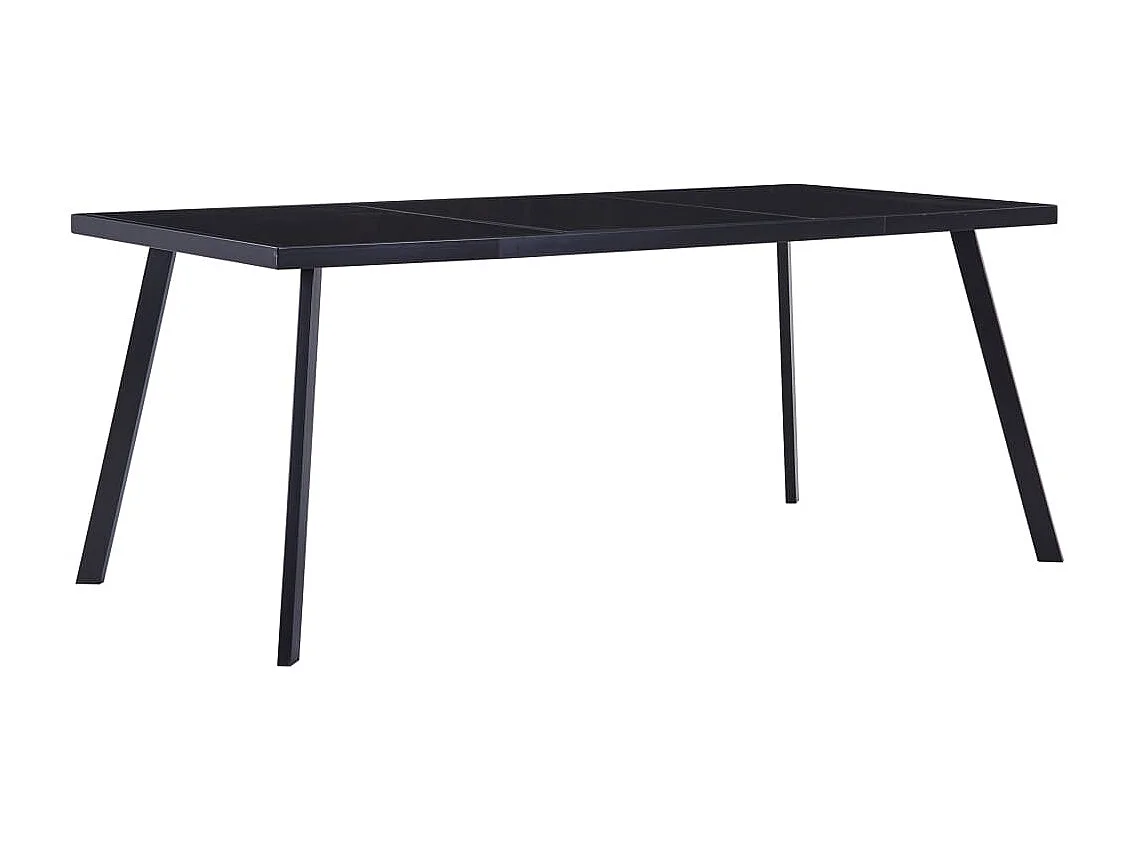 Table à manger Noir 160x80x75 cm Verre trempé