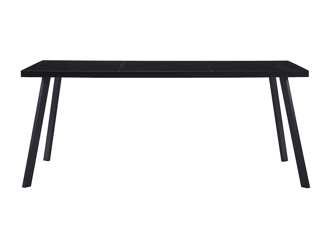 Table à manger Noir 160x80x75 cm Verre trempé
