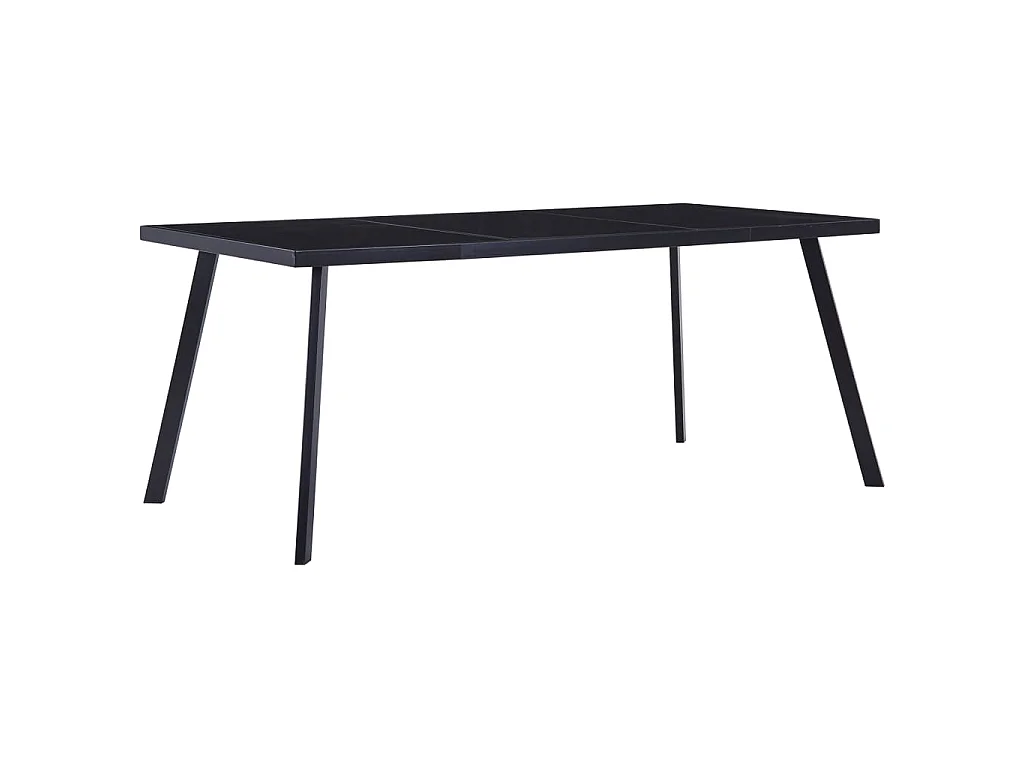 Table à manger Noir 160x80x75 cm Verre trempé