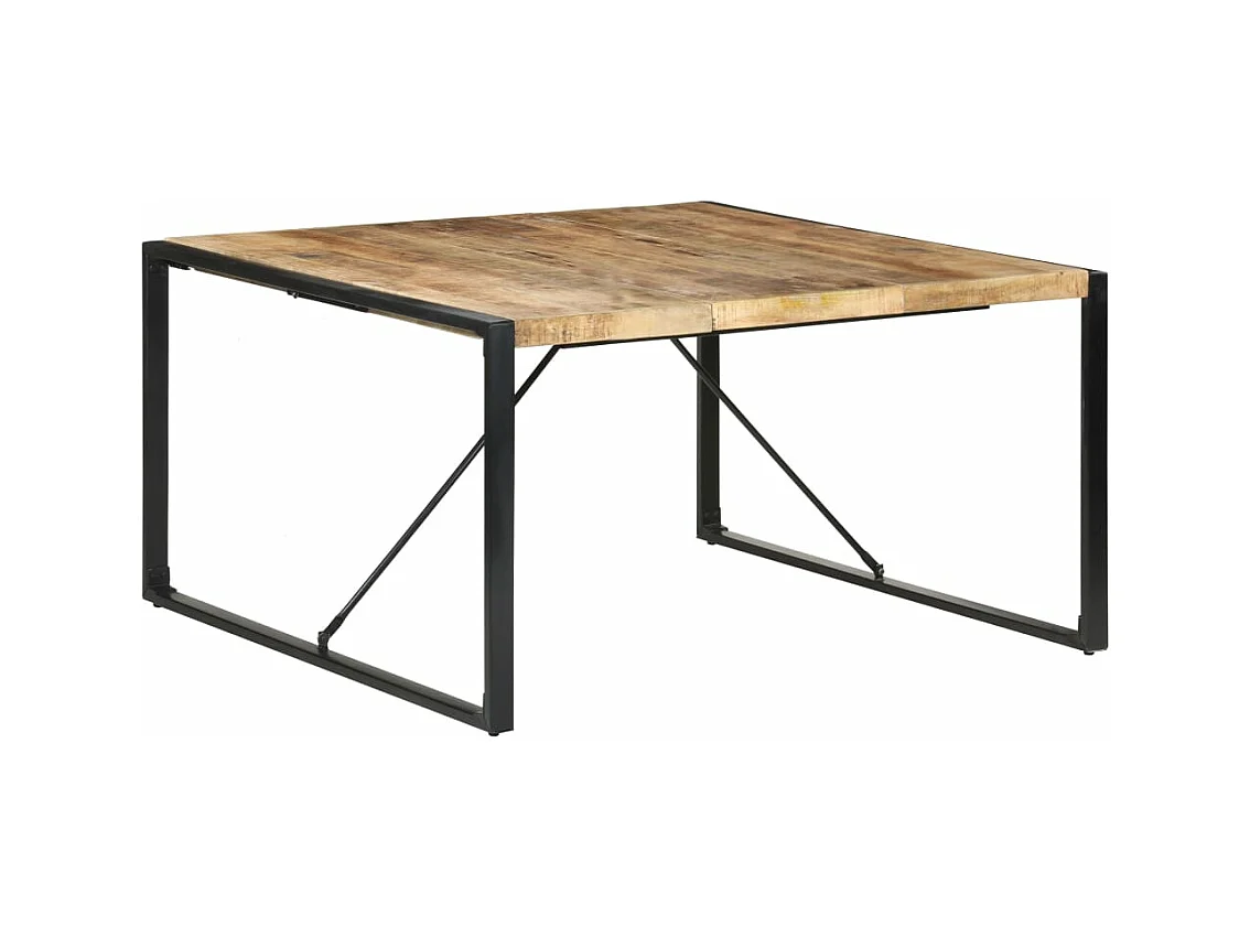 Tavolo da Pranzo 140x140x75 cm in Legno di Mango Grezzo