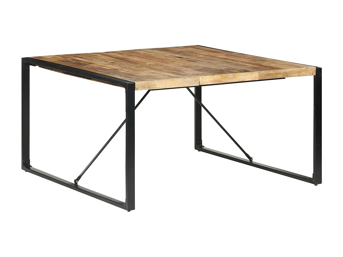 Tavolo da Pranzo 140x140x75 cm in Legno di Mango Grezzo