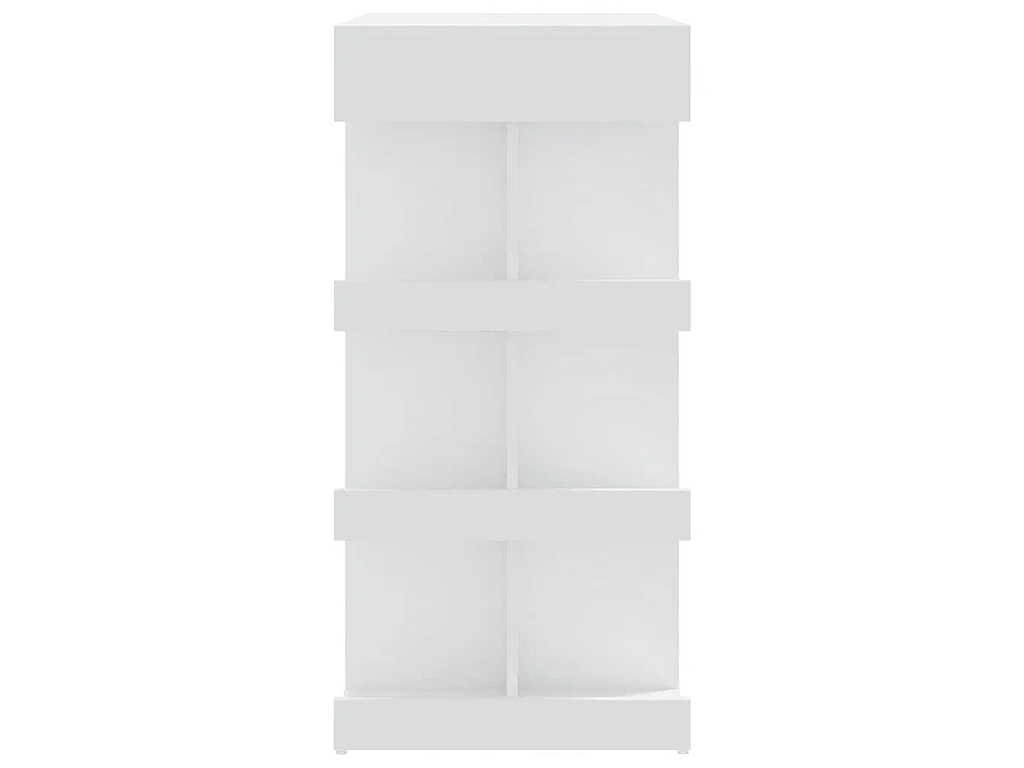 Table de bar avec étagère de rangement Blanc Bois d'ingénierie