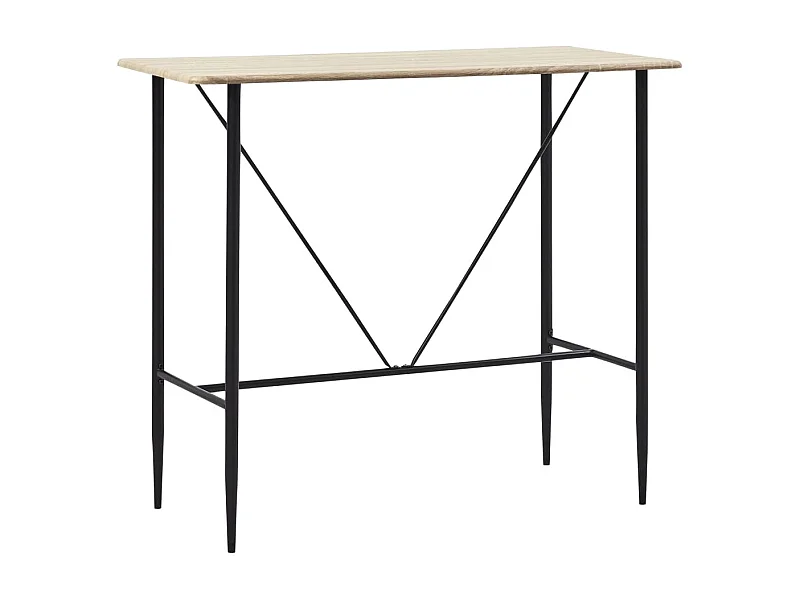 Tavolo moderno 120x102cm a penisola bar con ripiani rovere nero Dorian