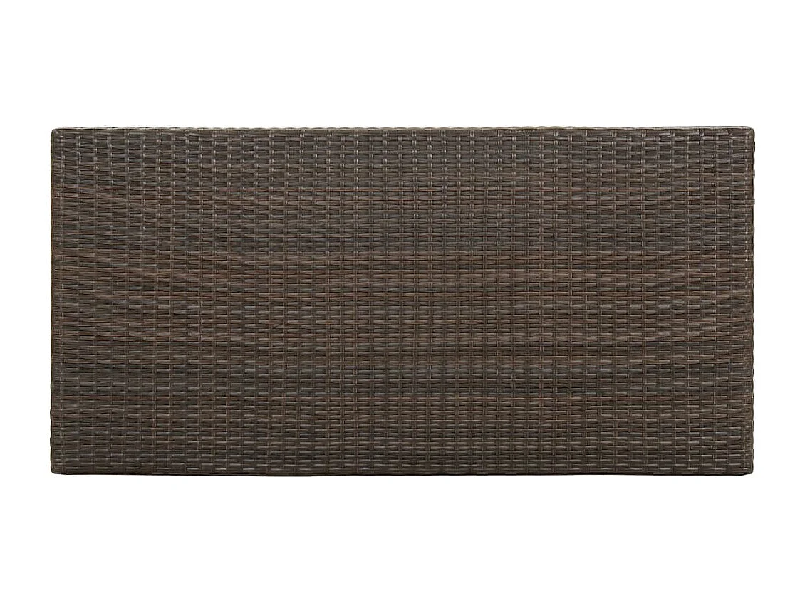 Bartafel met opbergrek 120x60x110 cm poly rattan bruin