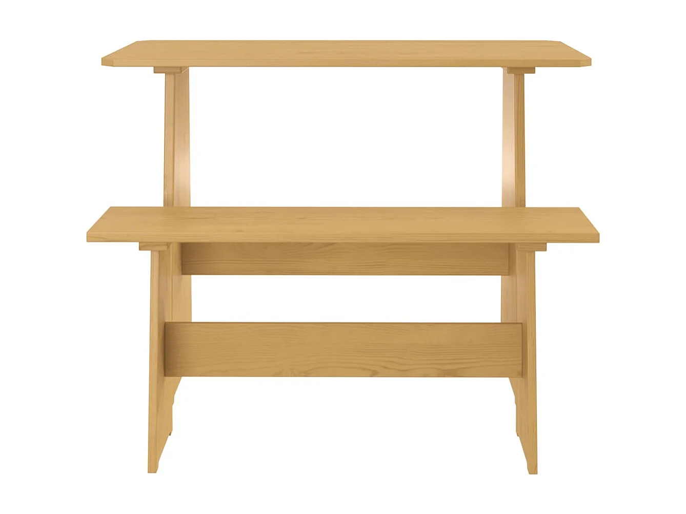 Table à manger avec banc REINE marron miel bois de pin solide