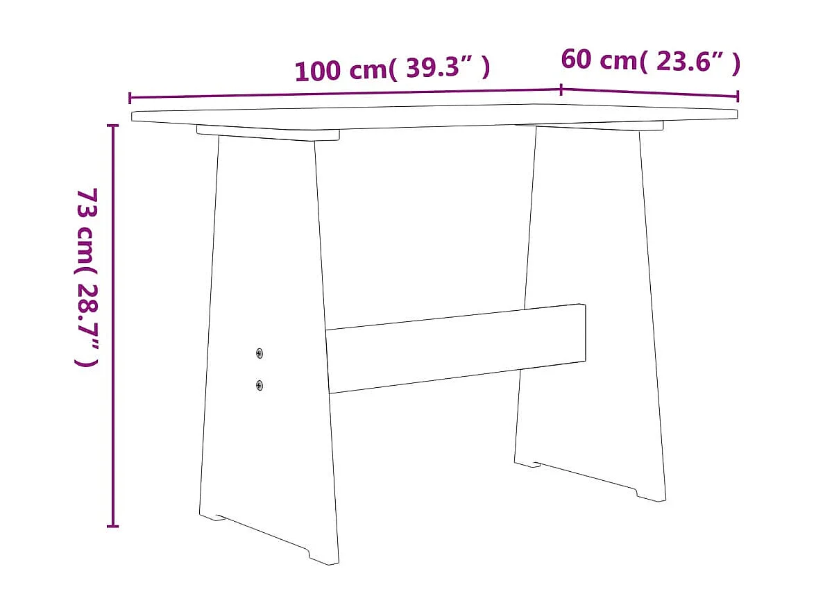 Table à manger avec banc REINE marron miel bois de pin solide