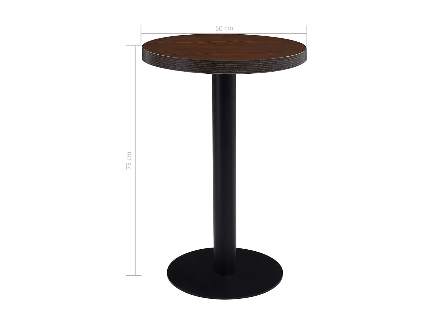 Tavolo da Bistrot Marrone Scuro 50 cm in MDF