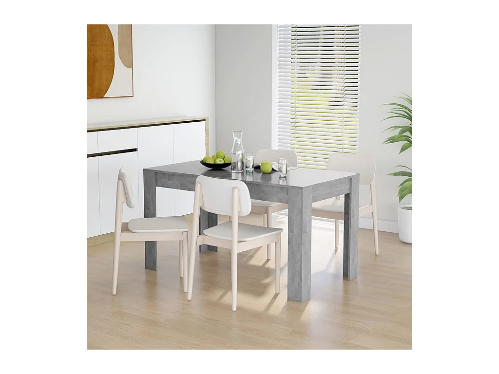 Eettafel 140x74,5x76 cm spaanplaat betongrijs