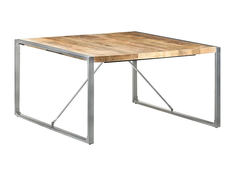 Tavolo da Pranzo 140x140x75 cm in Legno di Mango Grezzo