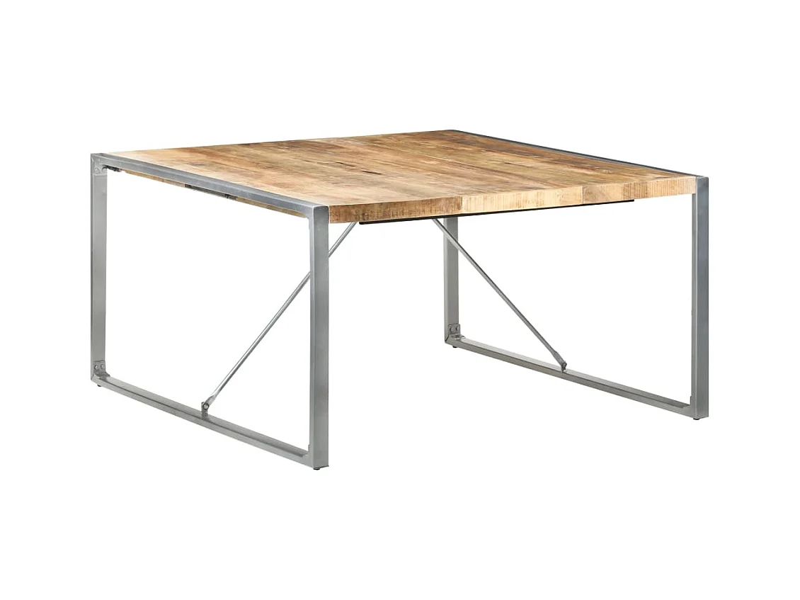 Table à manger 140x140x75 cm Bois de manguier brut