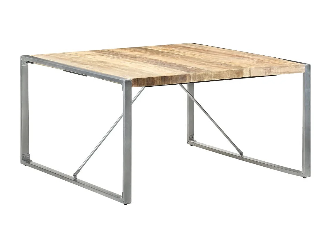 Tavolo da Pranzo 140x140x75 cm in Legno di Mango Grezzo