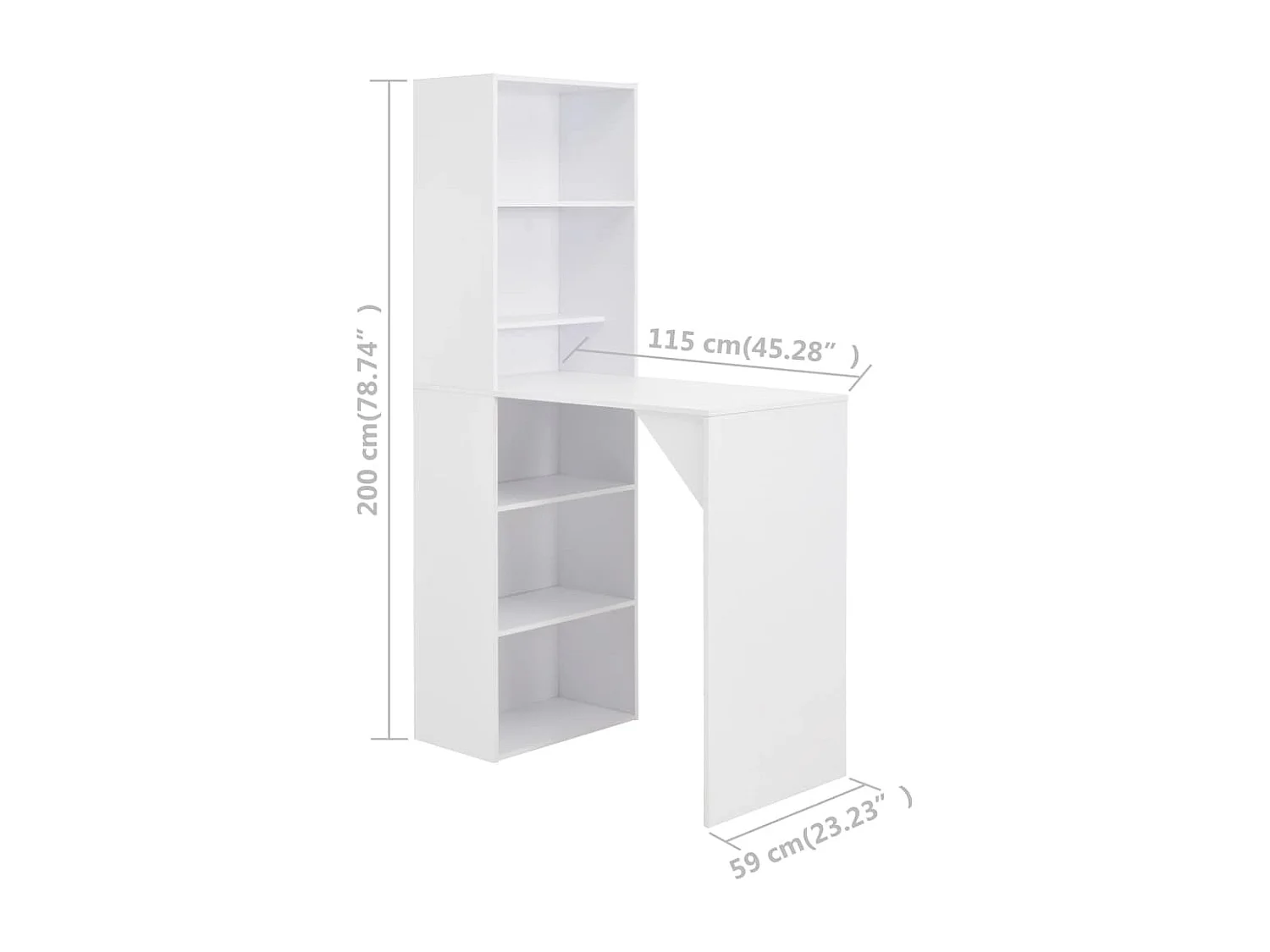 Table de bar avec armoire Blanc 115x59x200 cm